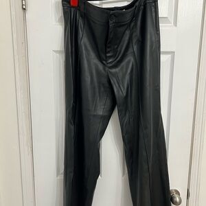 Zara Women’s Sleek Black Faux Leather Pants - Size XXL